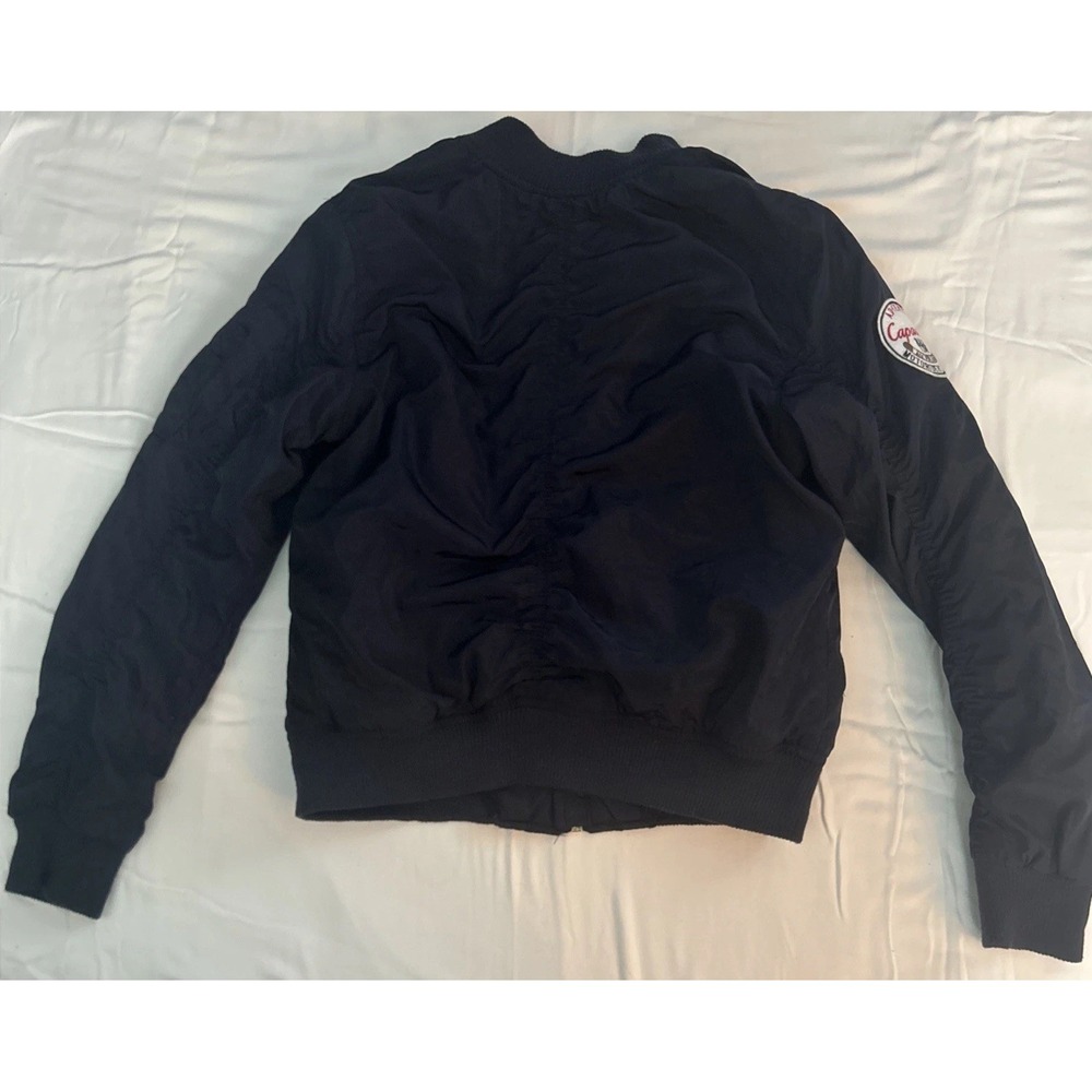Coca Bella Moto Racing‎ Bomber Jacket – Navy Satin Patch Streetwear Y2K Style - Picture 8 of 12